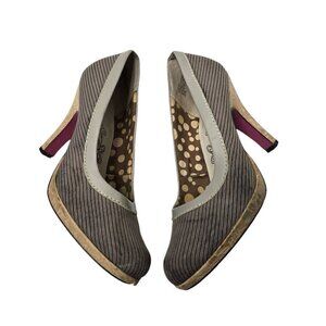 Y2K Kenzie Pinstripe Fabric Girlie Pump High Heels